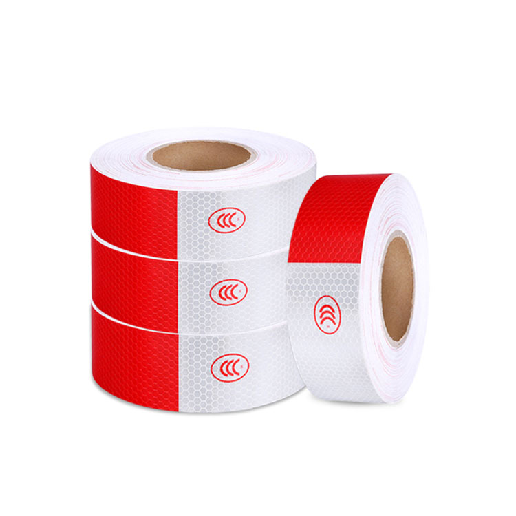 High visibilit red & white truck safety warning reflective tape