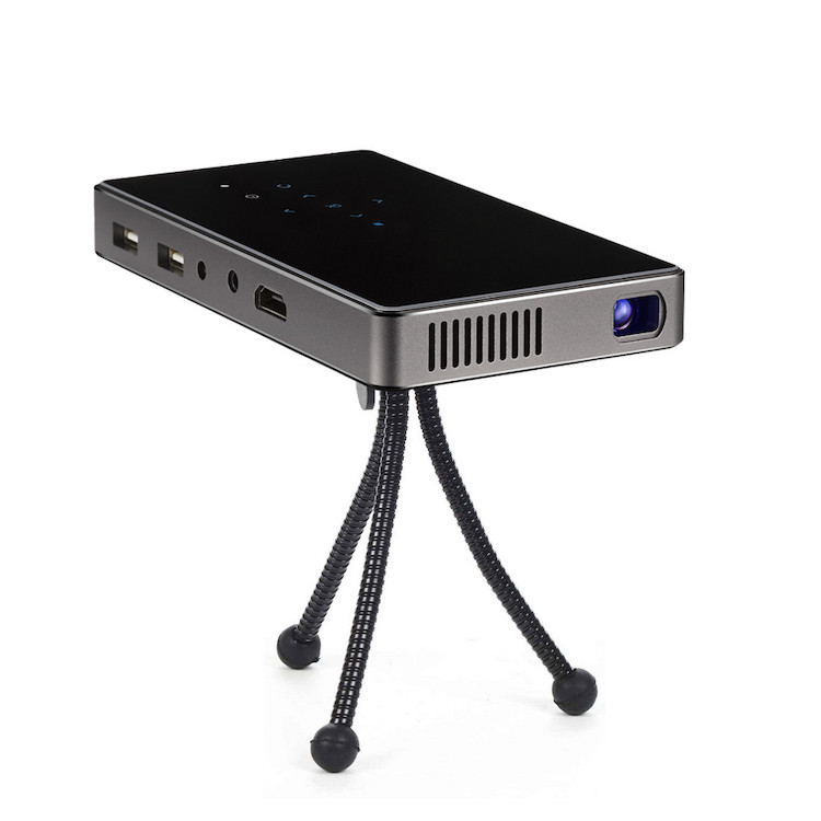 P8I DLP Full HD LCD Screen Mini Projector Smart Home Android 7.1 WIFI 2.4G/5G 4500mAh Battery Portable Projector
