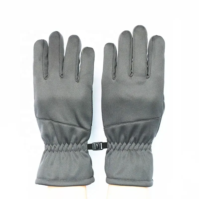 Winter Business Men Leather Touch Screen Wool Gloves