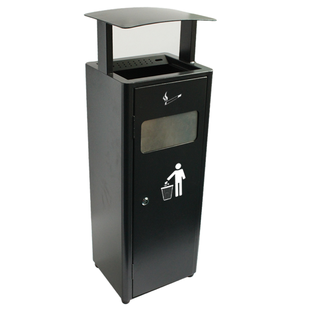 Metropolitan Smokers' Station Square Cigarette Bin, Smokers Outdoor Ashtrays