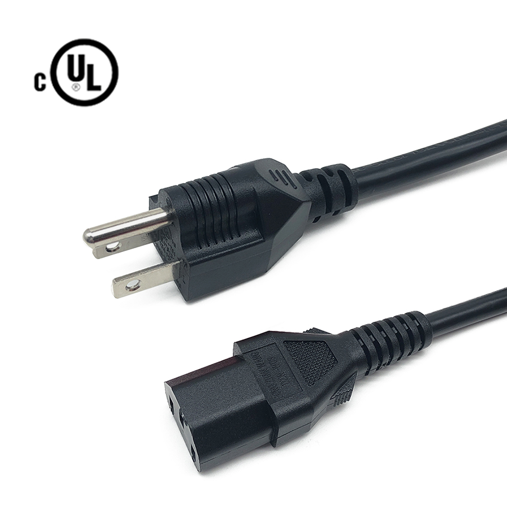 Универсальный медный кабель питания 18awg/3C, 125 В, с 3 зубцами