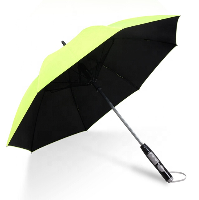 Hot Amazon UV Protect Oversize Windproof Fan Golf Umbrellas with Mist Spray Function