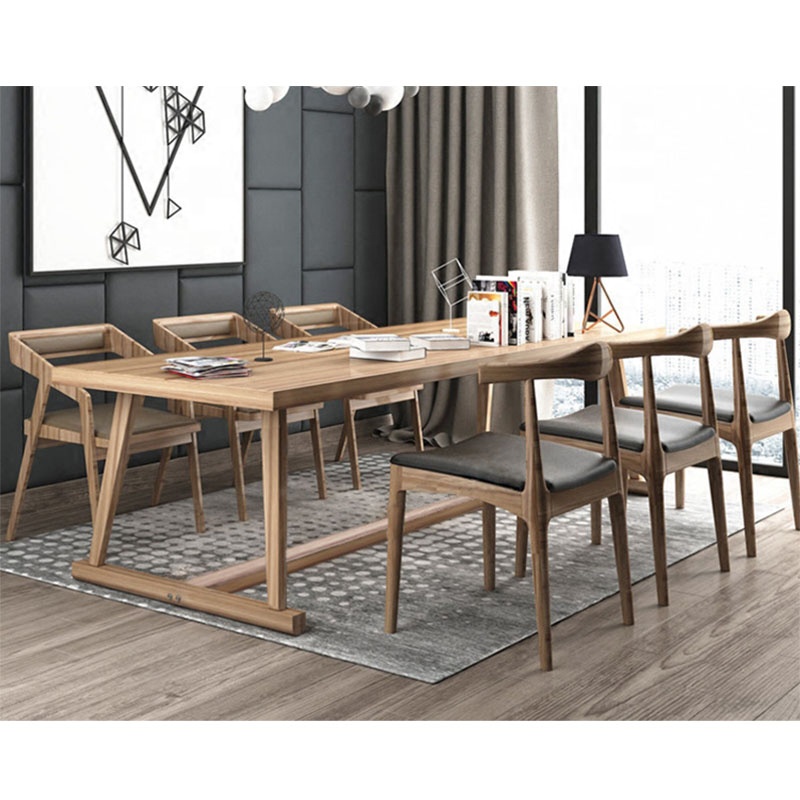 America style modern casual solid wood homestay office furniture meeting table