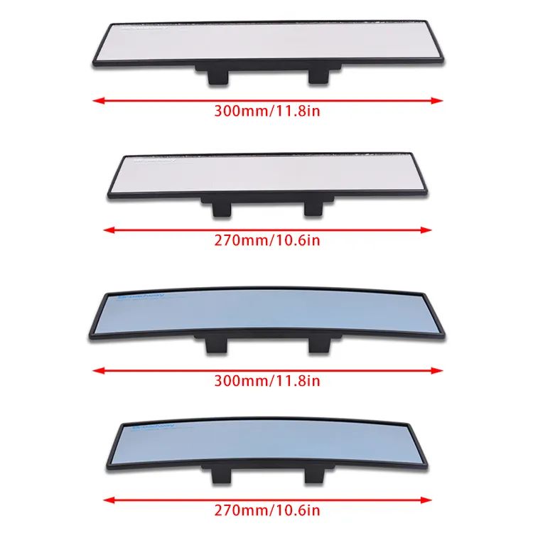 Universal Broadway 300MM Wide Flat Convex Interior Clip On Rear View Clear Glass Mirror