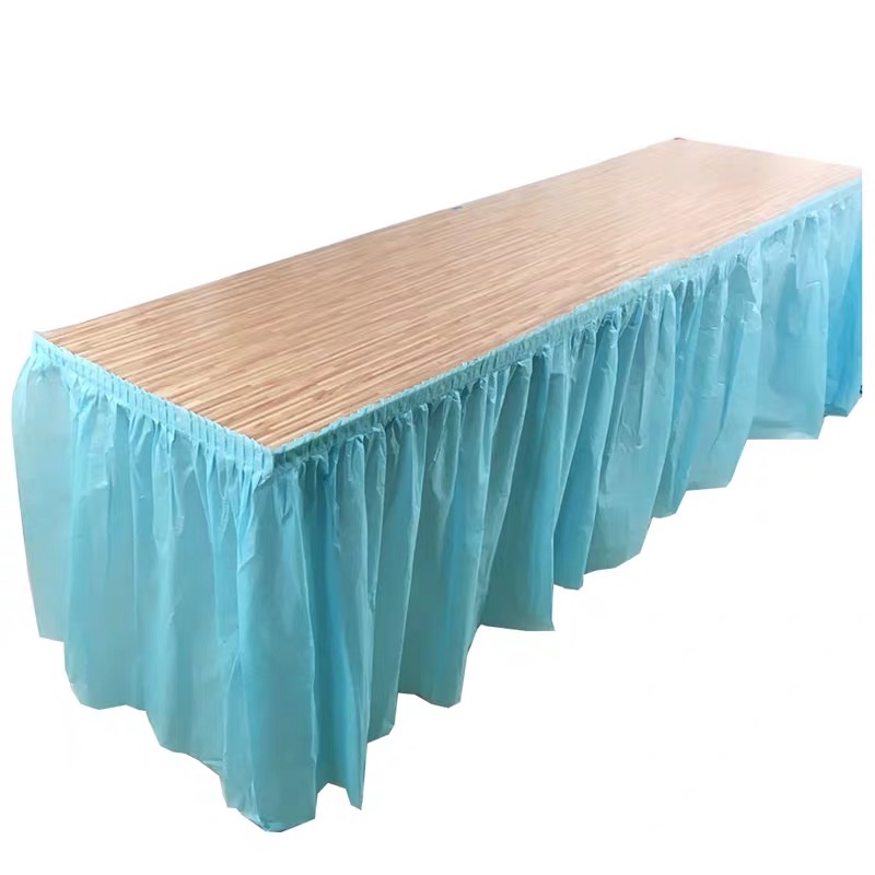 Wholesale Customized Good Quality 23colors Disposable Wedding White Table Skirts
