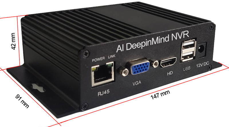 AI DeepinMind NVR для 2ch/4ch тепловой камеры с датчиком температуры