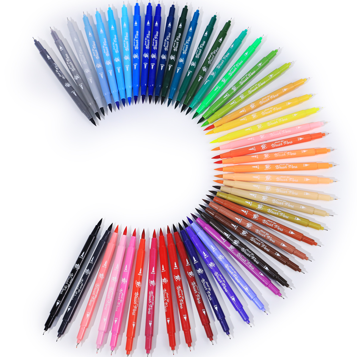 2021 Amazon Hot Sale Set of 48 Colors Dual Tip Brush Pens Art Sketch Drawing Marker Pen