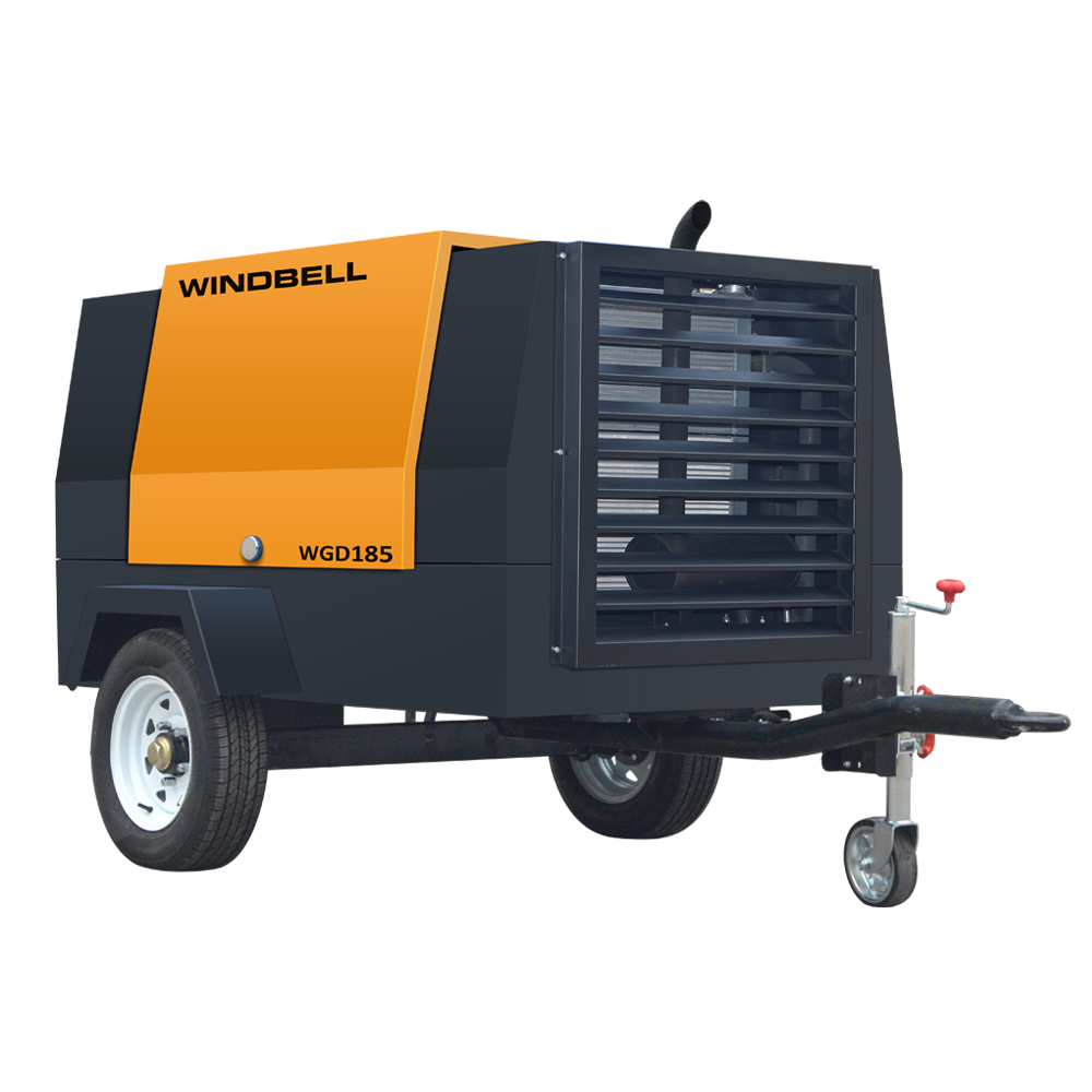 100 Psi 250 Cfm портативный дизельный винтовой воздушный компрессор