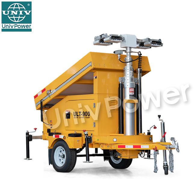 Manual adjustable stabilizers CCTV wifi function Mobile High power Led Flood Light Solar tower trailer