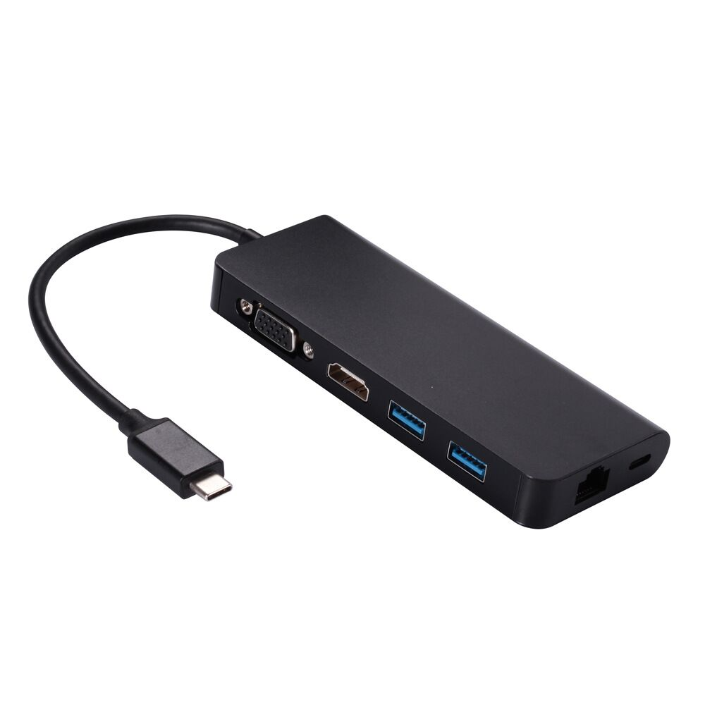 Vnew горячая Распродажа 6 в 1 Тип C к HDMI VGA USB3.0 RJ45 USB C концентратор конвертер двойной USB3.0 PD порт адаптер кабель