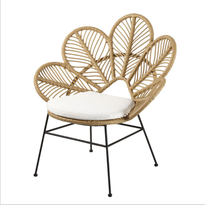 Nordic Outdoor Rattan Chair Single Flower Garden Rattan Chair