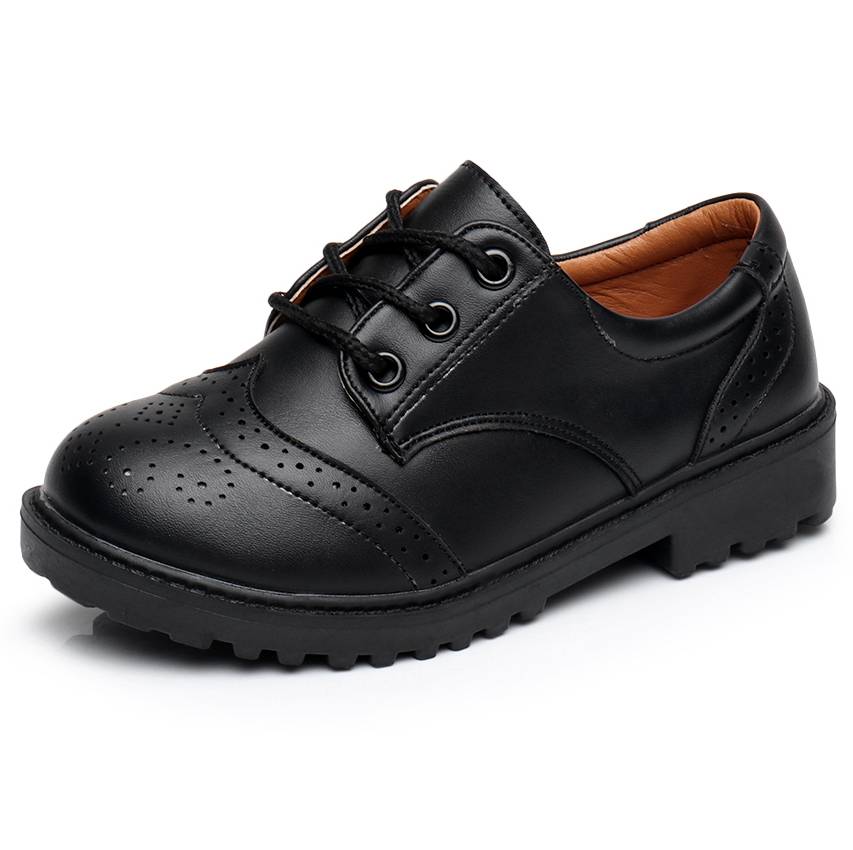 Kids Casual Black Leather Performance Fashionable Kids Shoes Children Dress Shoes Zapatos Para Mujer