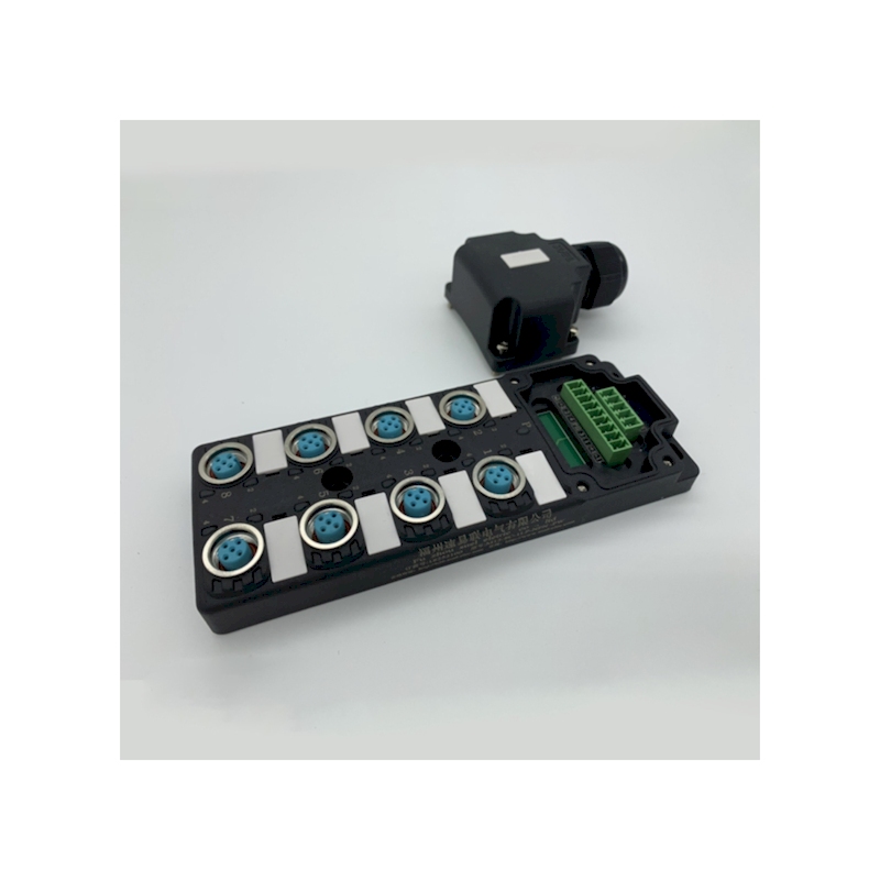 Прямая поставка с фабрики, M12 Pcb Сплит Штекерный соединитель 8-портовый распределительная коробка Ip67 I / O распределительная коробка