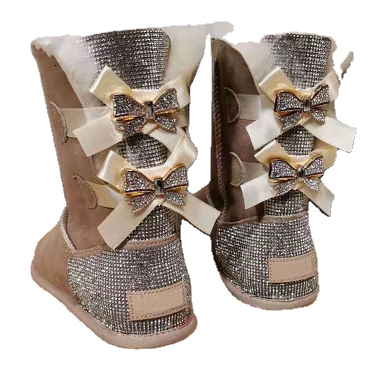 Wholesales Warm Snow Oem Custom Ankle Snow Leather Boots Furry Boots For Women Women Fur Boots