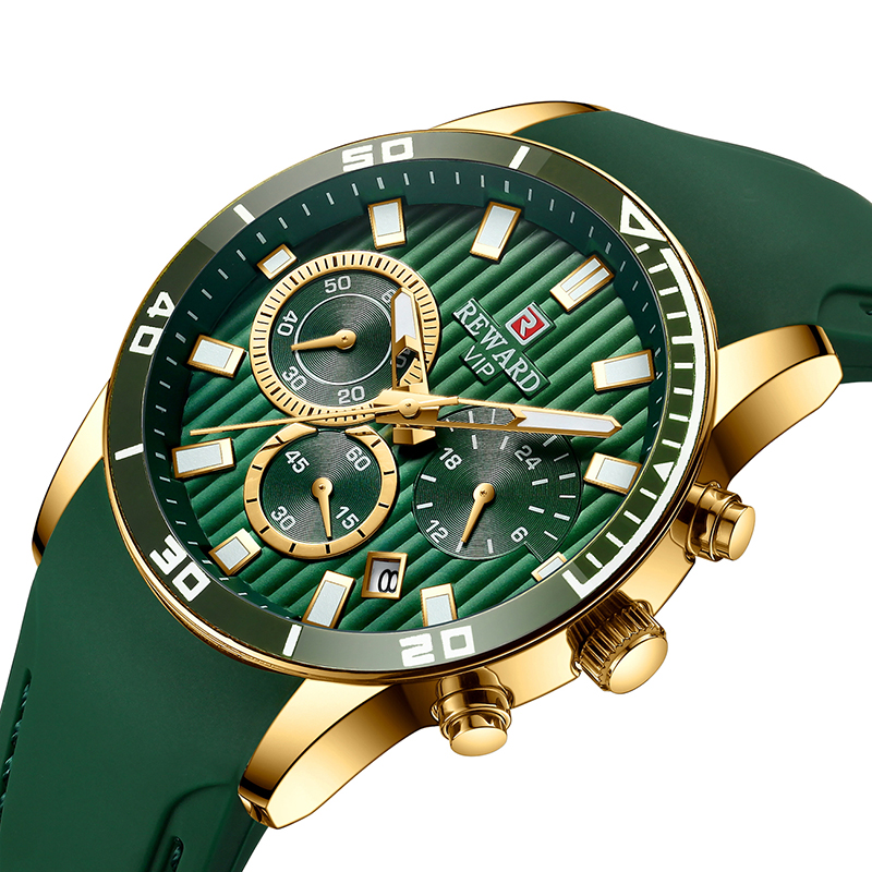 REWARD Fashion Silicone Strap Male Luxury Top Brand Chronograph Watches Mens Sport Quartz Wristwatch