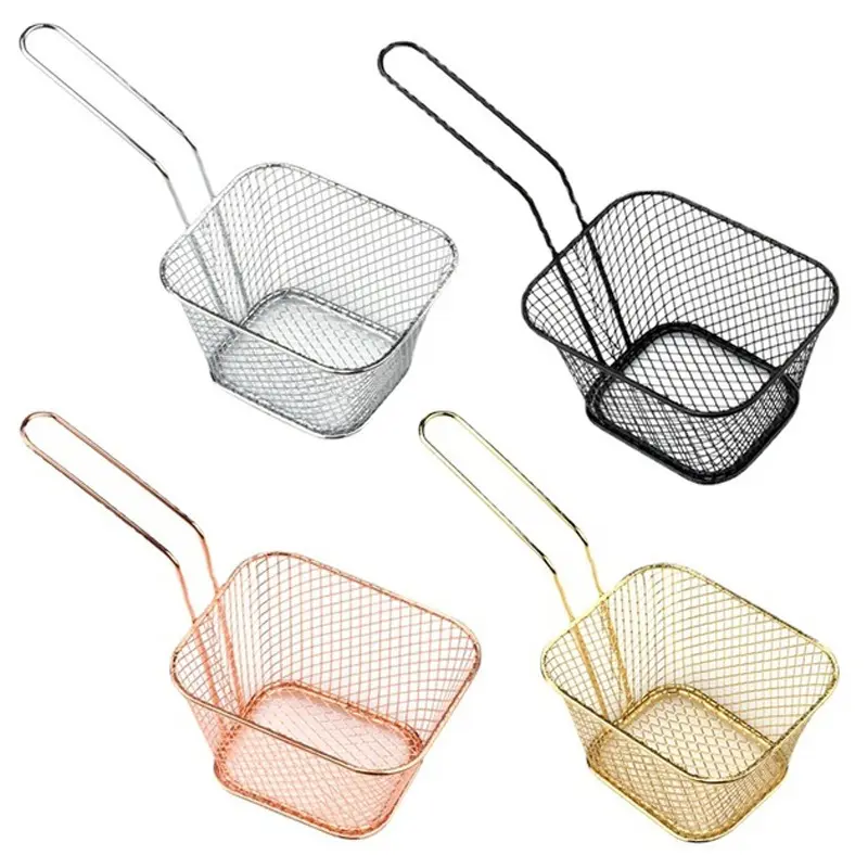 Mesh French Chip Frying Serving Stainless Steel French Fries Fry Basket