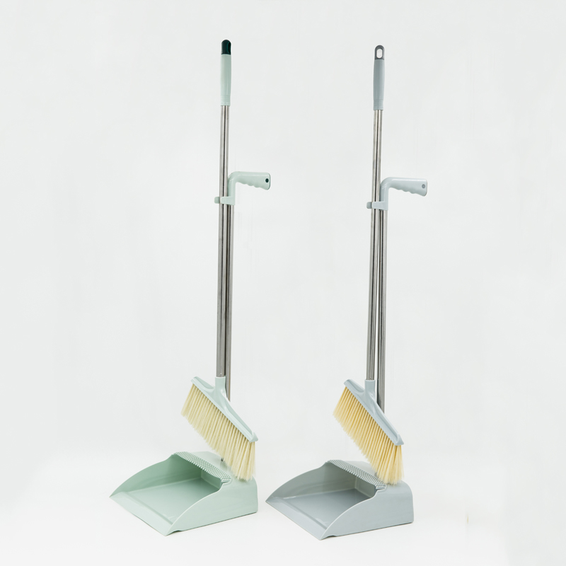 Household Stainless steel 180 degree Rotating Broom And Dustpan Set Portable broom