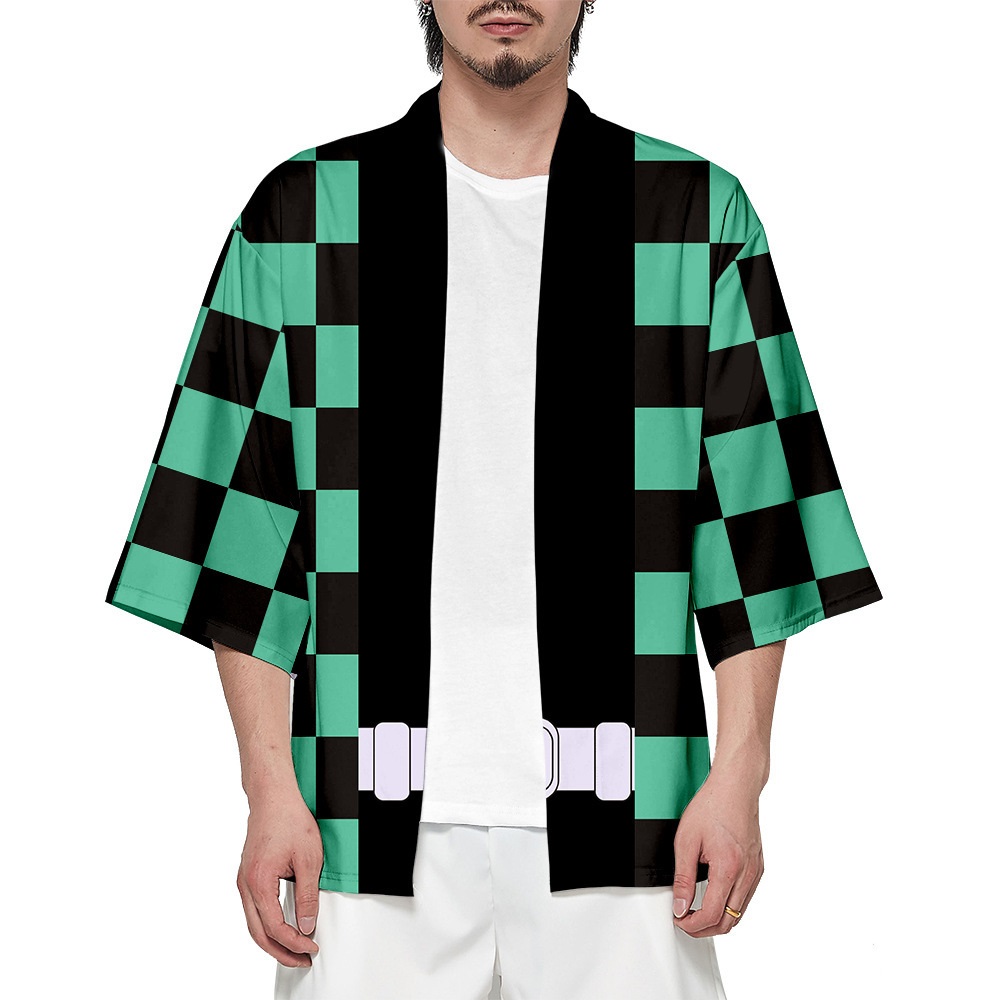 Kimetsu no Yaiba Haori Yukata Cosplay 2021 Summer T Shrit Demon Slayer Japanese Anime Kimono