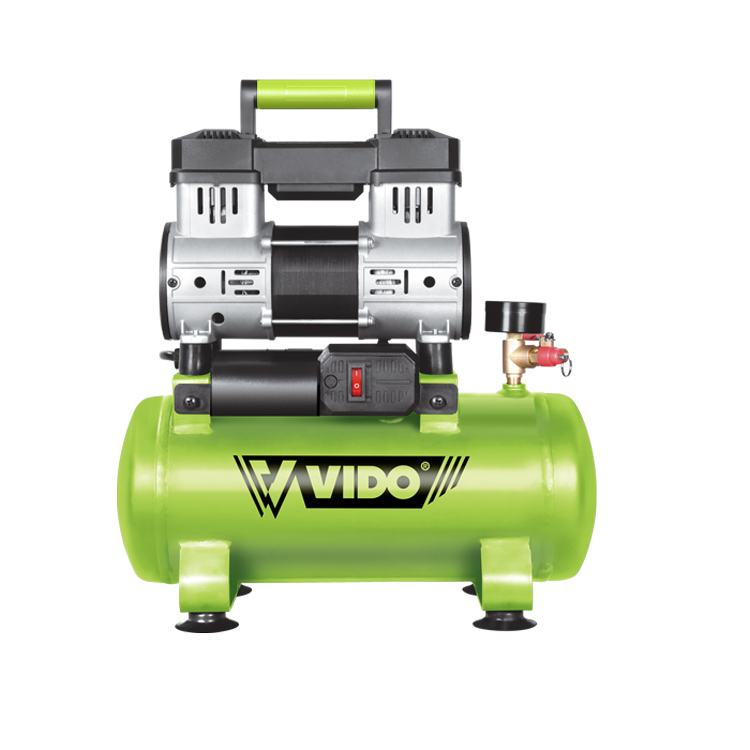 VIDO легко переносить 7bar 600w 0.8HP довольно Тихая безмасляная воздушно-Компрессорная машина цена с 8L воздушным баком