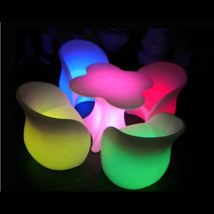 Удаленный RGB светодиодный стол и стул для пляжной вечеринки