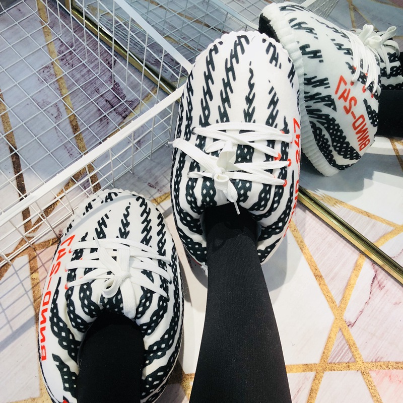 Tik Tok Горячая интернет магазин Бесплатная доставка белый Yezzy обувь Yezzy плюшевые тапочки хлопок Плюшевые Спортивные тапочки для мужчин