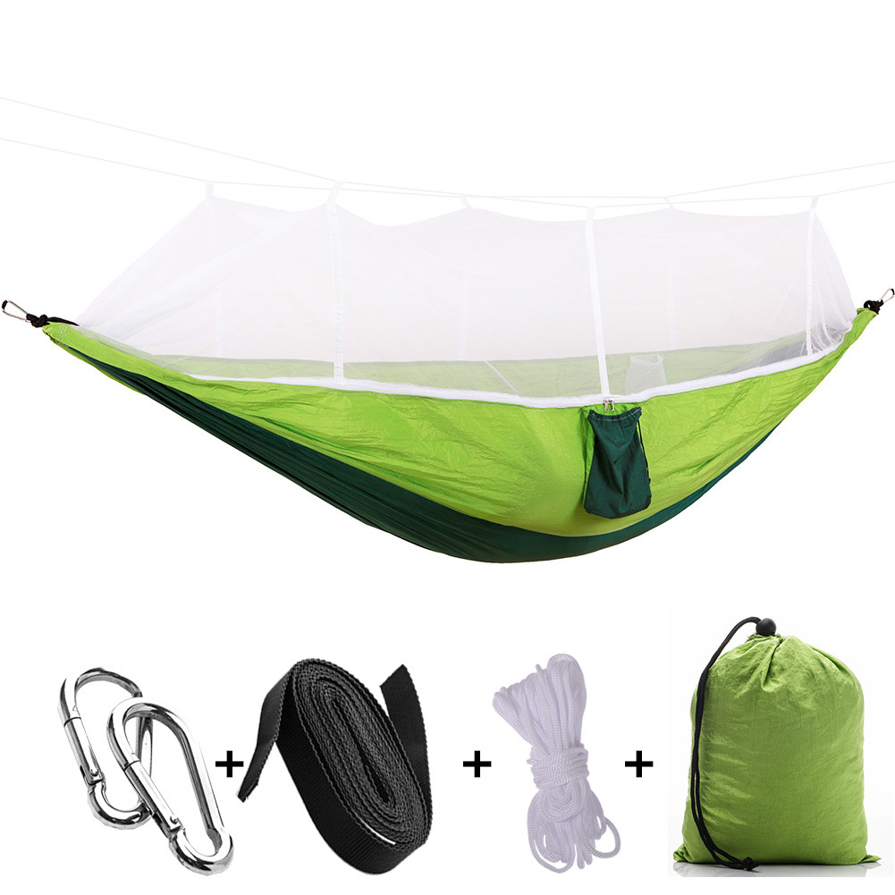 2021 Hot Sale And High Quality Lightweight Nylon Portable Outdoor Camping Hammock With Mosquito Net Aerial Hammock