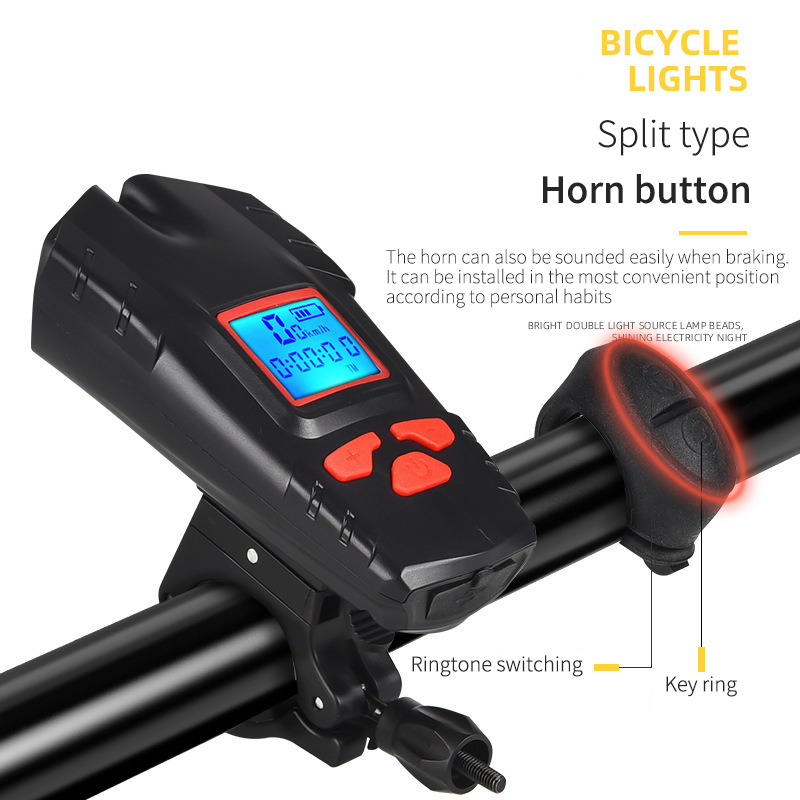 New Bicycle Wireless Code Watch Light with Horn Headlight Wireless Code Watch Light