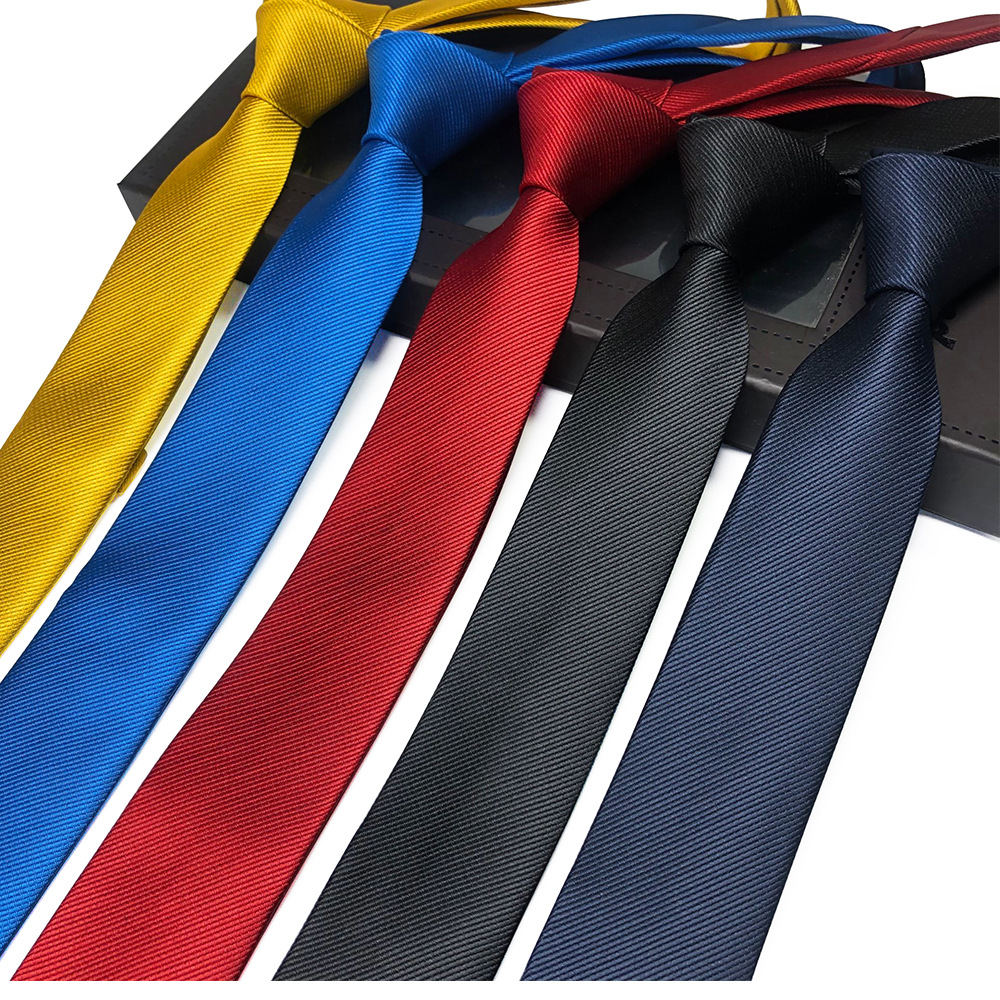 New Style Hot Sell Multi Options Pure Color Casual Men Business Ties Male Neckties Polyester Neckties For Men 5cm Men's Tie