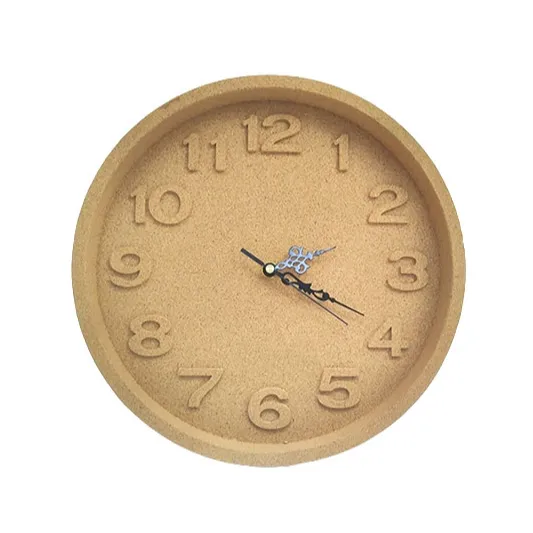 12.4 Inch Fancy Molded 3d Wall Clock Creative Office Clock Home Decor Cork Clock