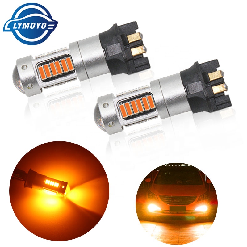 LYMOYO автомобильные 4014 30SMD светодиодные лампы для Audi A3 A4 A5 BMW указатели поворота дневные ходовые огни DRL без ошибок PW24W PWY24W
