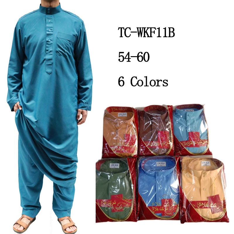 Linen Type Comfortable Loose cotton long sleeves men stand collar plus size Arab robe Middle East Muslims islamic clothing
