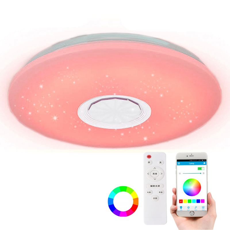 3D 36W Modern LED Ceiling Lights RGB Dimmable Home Lighting APP Music Light Remote Control Smart Bedroom Lamp