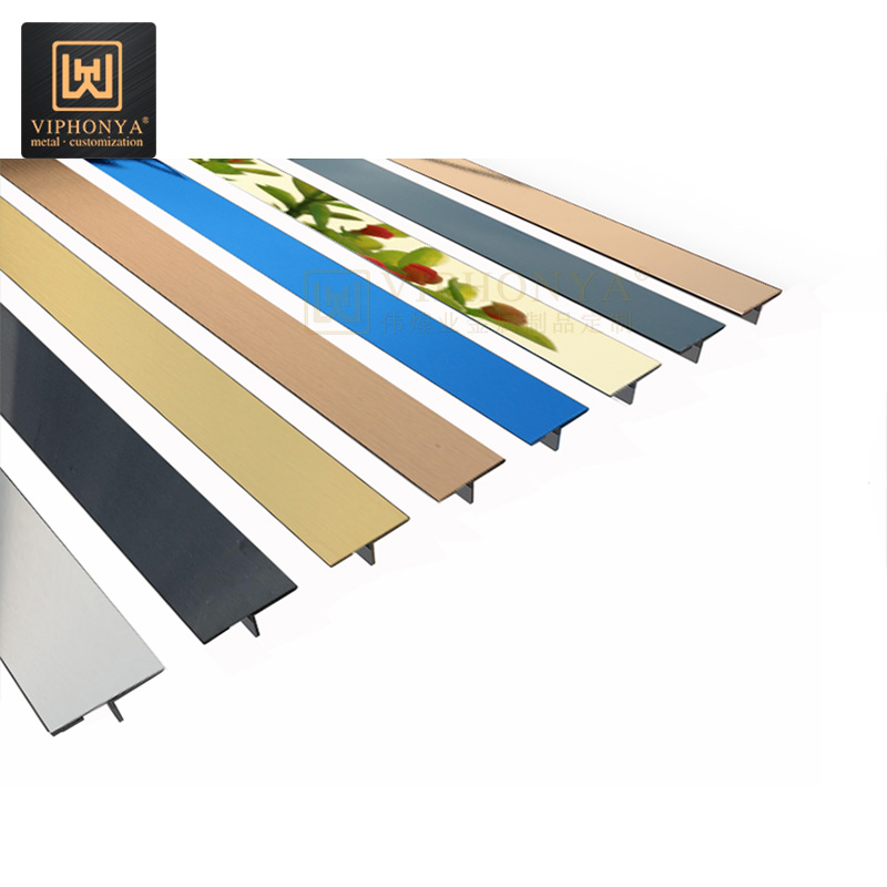Foshan decorative 304 stainless steel mirror finish T shaped tile trim