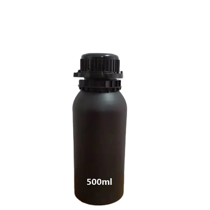 500ml 1000ml black frosted aluminum bottles samples chemical oil aluminum bottle