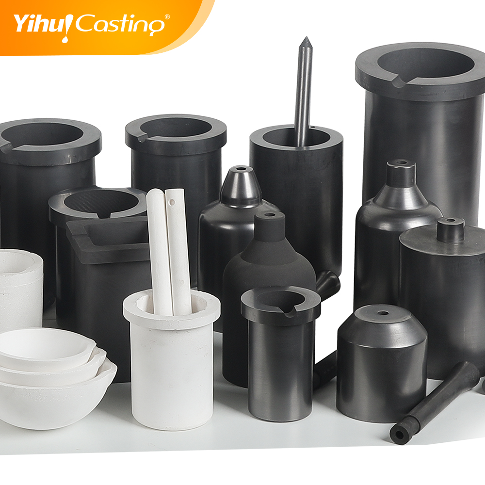 Factory price durable induction melting and casting crucible with graphite rod for precious metal