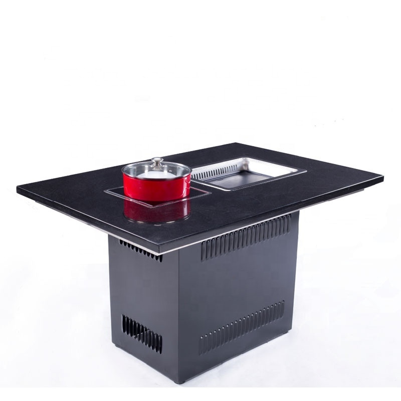 Пользовательская модная Светодиодная лампа Hotpot, стол для барбекю, мраморный Настольный дизайн для ресторана, горячий горшок, Настольная цепь для ресторана