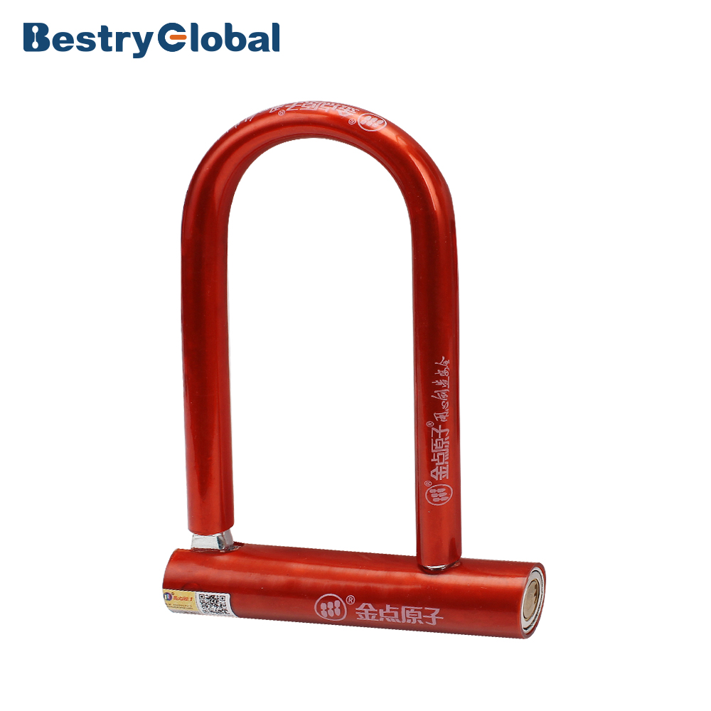 BestryGlobal, высокое качество, в наличии, красный велосипедный замок из нержавеющей стали, U-образный замок, замок для велосипеда, мотоцикла, мотоцикла
