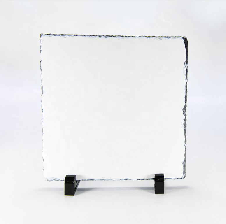 Square stone slate photo and heat transfer photo frame for sublimation blank rock slate slate photo frame