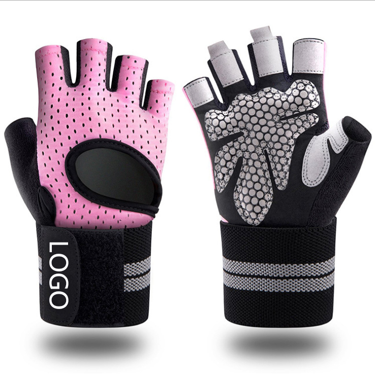 Manufacturer customizable logo gym gloves breathable half finger workout fitness exercise weight lifting gloves