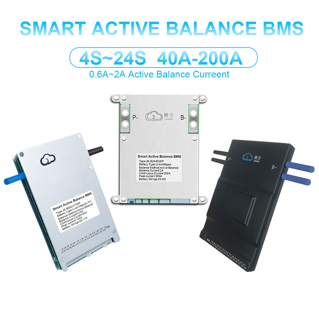 B2A20S20P JKBMS умный активный баланс тока 2A BMS Lifepo4 13S 14S 16S 17S 20S 24S 200A SMART BMS 16S 48V 200AH аккумулятор