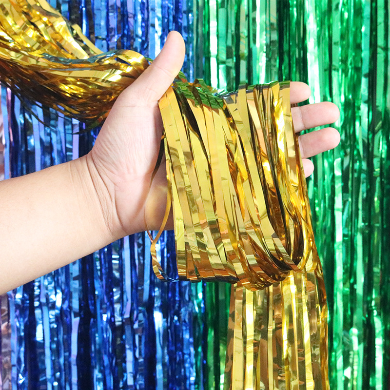 Party Decoration Foil fringe curtain Curtain Backdrop fucsia cortinas metalicas