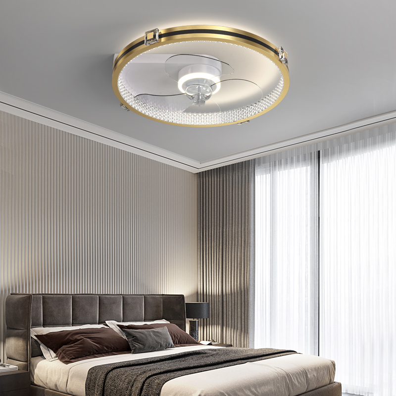 2021 New Design Flush Light Fixture Modern Acrylic Dimmable Led Ceiling Fan Lamp For Beautiful Kid Room abanico de techo