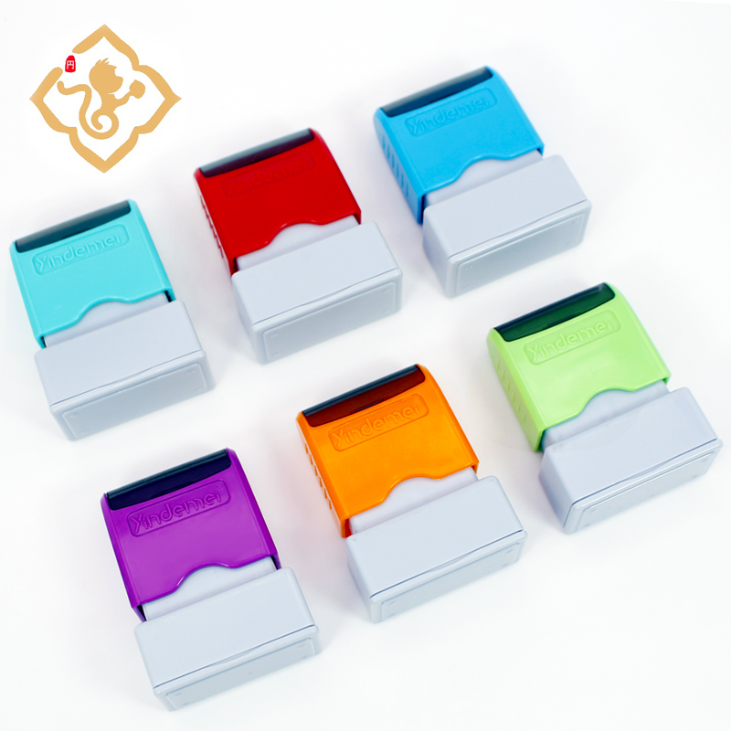 Dual Foam Pre Inked Stamp, multi color handle flash stamps F- Series for customized Signature name stamps