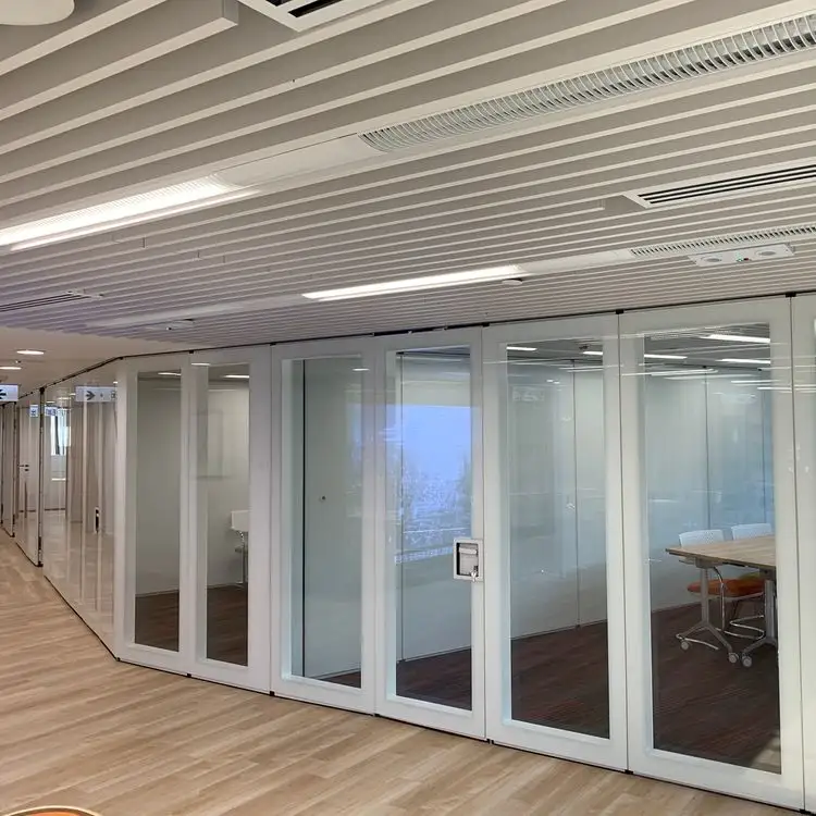 Modern glass White border transparent privacy soundproof Office partition wall