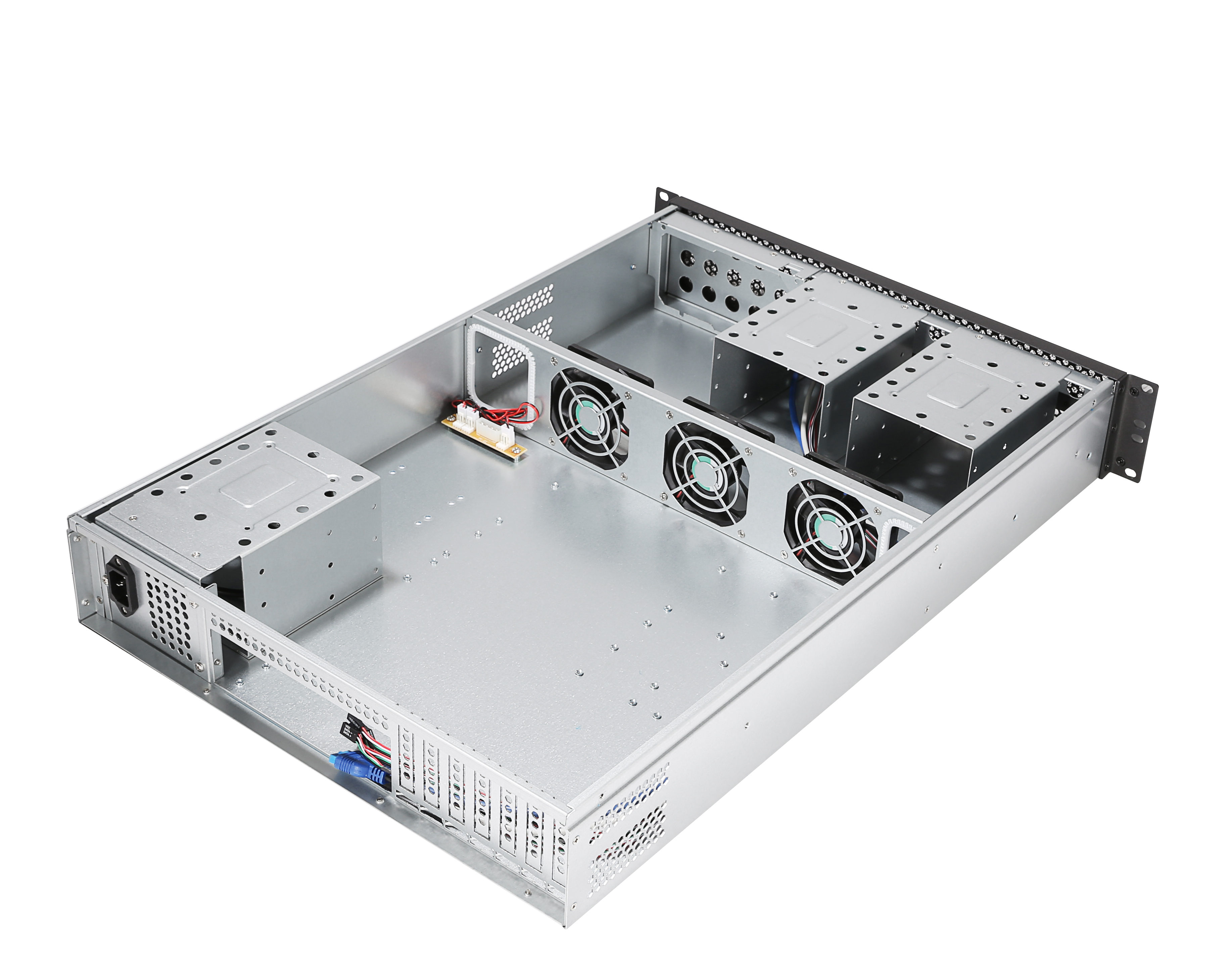 Корпус DAOHE 2Urackcase ATX 12x10,5, алюминиевый корпус для сервера с вентиляторами 3*8025
