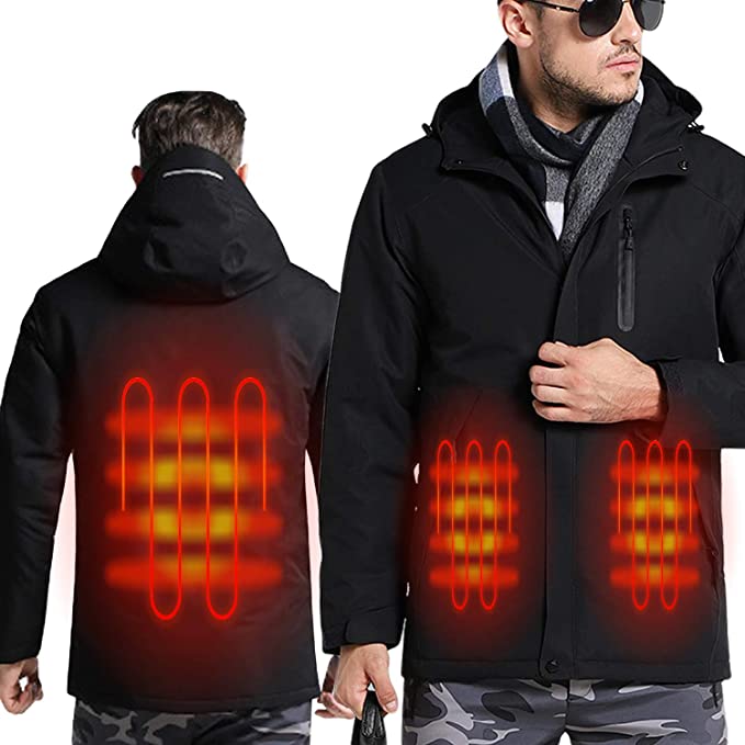 Sidiou Group USB Waterproof Heating Jacket Men and Women Heated Jacket Trekking Softshell Hiking Climbing Ski Jackets
