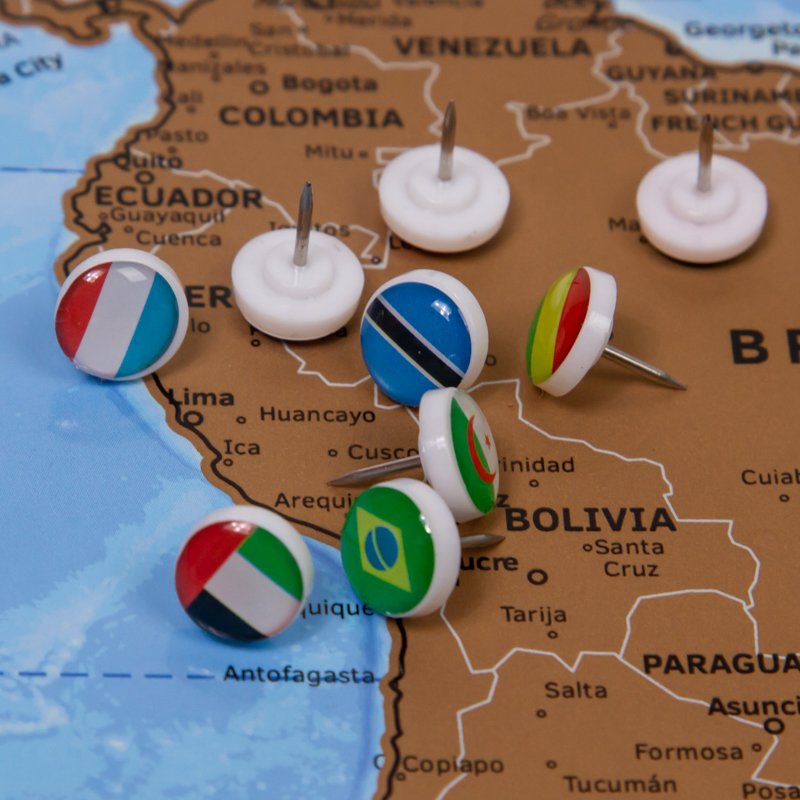 Creative Push Pins National Flag Thumb Tacks Country Map Push Pins for Bulletin Board, Map, Office