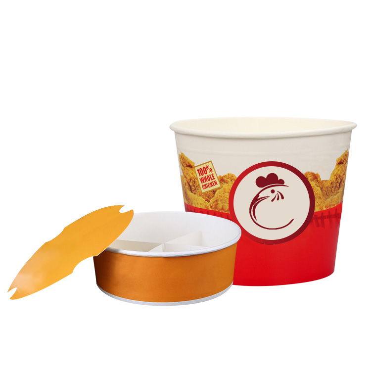 Биоразлагаемый, под заказ, пищевой класс kfc, бумажный контейнер-ведро с жареными крыльями курицы
