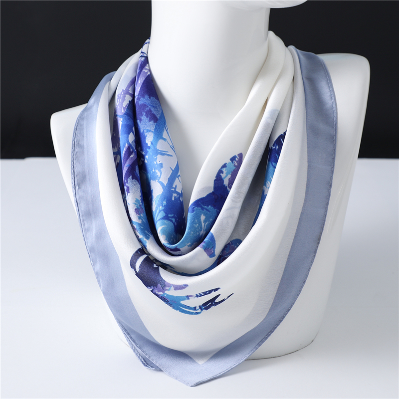 2021 Small Square Satin Scarf Head Neck Scarf Foulard Femme Bandana Elegant Women's Hair Tie Band Wrap Handkerchief