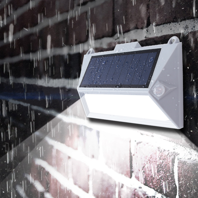 Fteck алюминиевый корпус IP65 Водонепроницаемая наружная Светодиодная лампа на солнечных батареях Сад Открытый солнечной энергии датчик движения настенный освещение